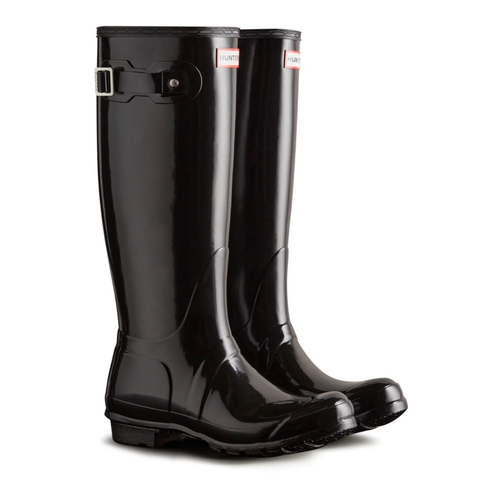 Hunter Glossy Black Rain Boots